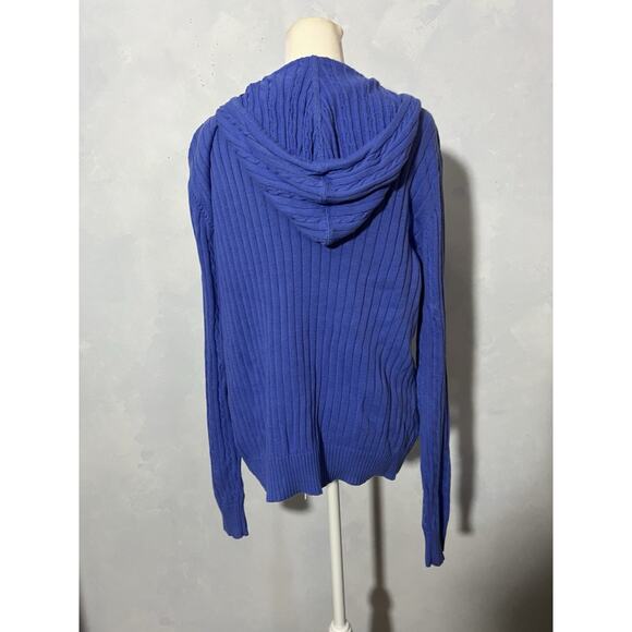 IZOD Women’s Zip Up Blue Light Jacket Hooded Sz XL - Picture 7 of 10